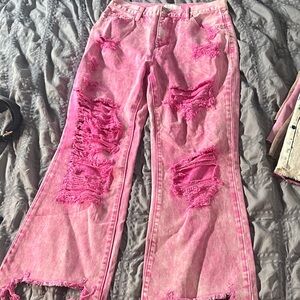 PETRA153 pink high waisted distressed jeans size 1/24